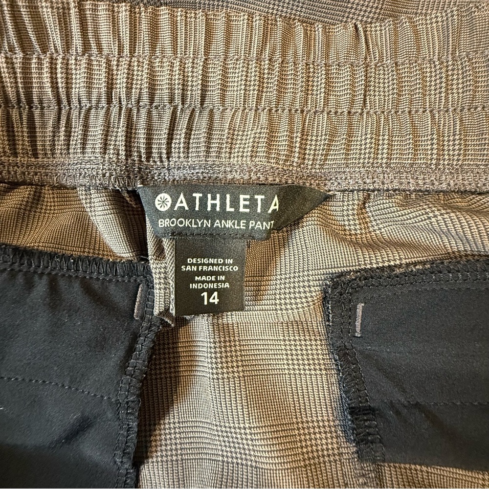 Athleta Women's Brooklyn Ankle
Pant , brown plaid /black Size 14 career - Picture 7 of 16